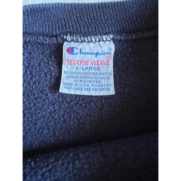 Vintage 90s Champion Reverse Weave Sweatshirt Hoodie Letters XL USA University - Picture 2 of 5